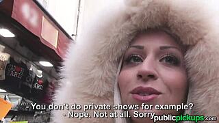 Public pickups with natural beauty Chloe Lacourt in hardcore scenes